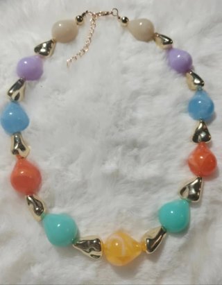 Collar piedras diseño colores oro