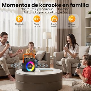 SIN ABRIR Karaoke con 2 Micrófonos Inalámbrico 60W