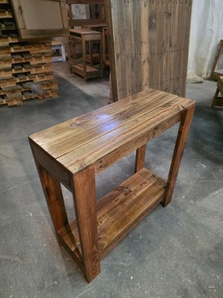 Mueble recibidor madera reciclada estilo rústico
