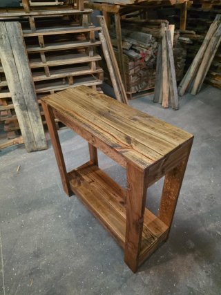 Mueble recibidor madera reciclada estilo rústico