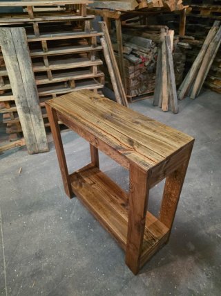 Mueble recibidor madera reciclada estilo rústico