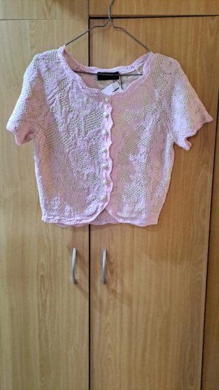 Chaqueta de punto rosa