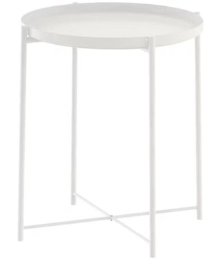 2 mesas auxiliares redondas blancas Ikea