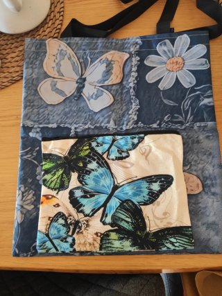 Pack bolso tote y neceser mariposas