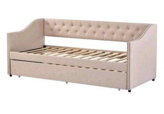 Sofá Cama Beige con Chaise Longue