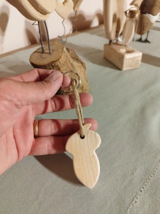 Portachiavi Ghianda in Legno