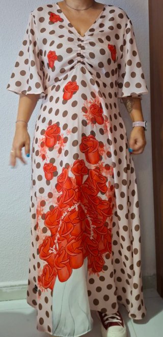 Vestido Anabel Lee lunares y rosas