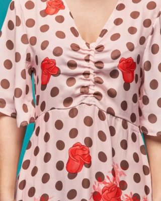 Vestido Anabel Lee lunares y rosas
