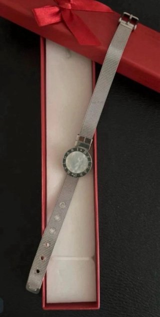 Pulsera plateada acero mujer
