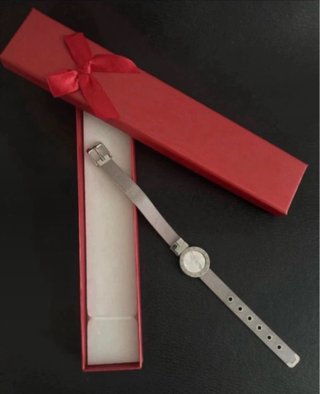 Pulsera plateada acero mujer