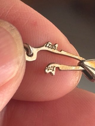 Collana vintage oro bianco 18kt 750 con perla