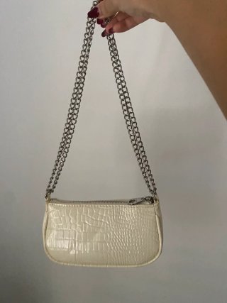Set borsa spalla e portafoglio effetto coccodrillo