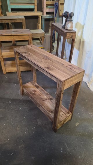Mueble recibidor madera reciclada roble