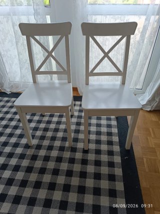 Sillas Rosentorp IKEA Madera Blanca, lote de dos.