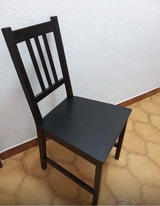 5 Sillas de Madera Negras  Modelo Steffan Ikea