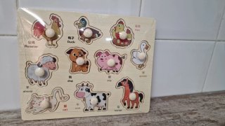 Puzzle madera animales granja infantil. Precintado