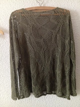 Jersey calado punto verde talla única