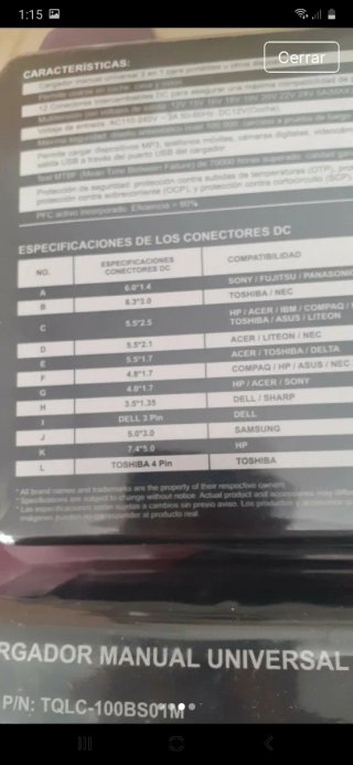 Cargador Universal Portátil TooQ 100W