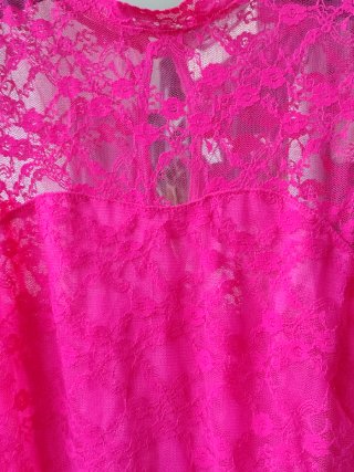 Abito donna fucsia pizzo aderente