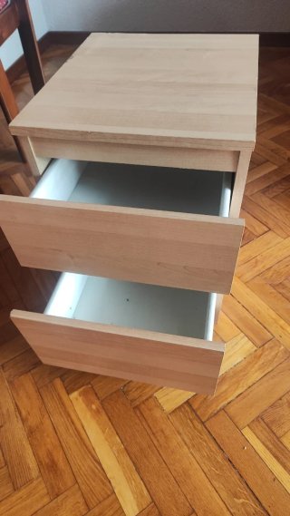 Cómoda Malm Ikea 2 cajones madera