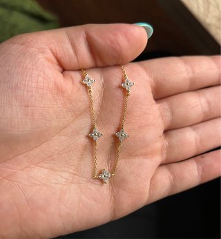 Pulsera Plata 925 con flores de circonitas