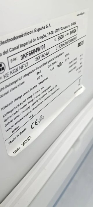 NEVERA COMBI BALAY NO FROST ENERGÍA A+