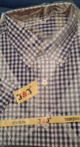Camisa J&J cuadros azul y blanco Talla L