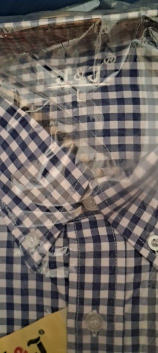 Camisa J&J cuadros azul y blanco Talla L