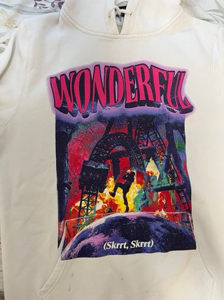 Sudadera Blanca Wonderful con Gráfico