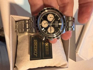 Seiko Panda Daytona Cronógrafo Negro Plata