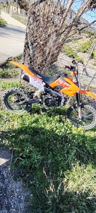 Pitbike con pegatinas KTM 125 Naranja Motocross