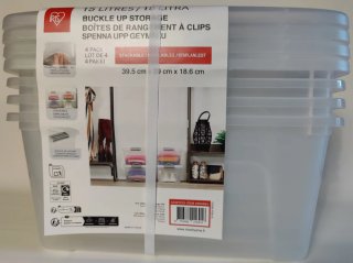 Pack 12 Cajas Plástico 15L con Tapa