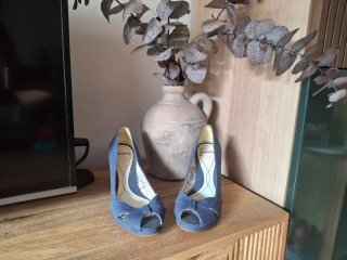 Zapatos de cuña azules