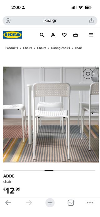 Silla IKEA ADDE Blanca