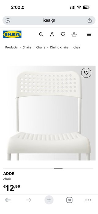 Silla IKEA ADDE Blanca