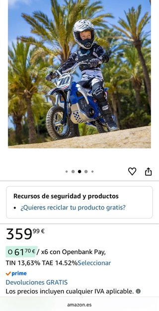 Moto Cross Infantil Injusa Blue Fighter 24V