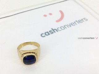 sello oro 18k con zafiro