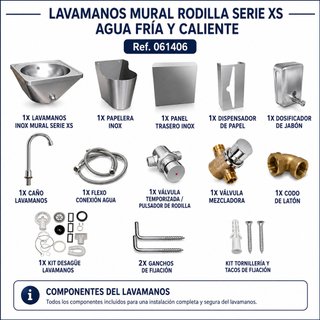 LAVAMANOS INTEGRAL MURAL DE RODILLA