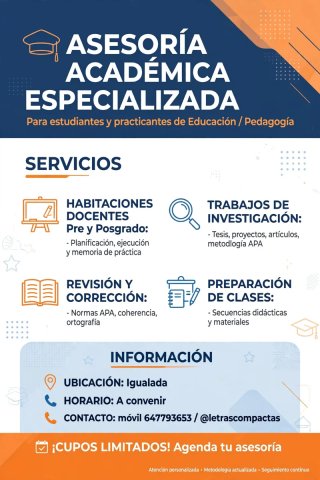 Asesoramiento para Estudiantes de Edc/ Pedagógia