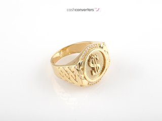 sello oro 18k con piedra con circonita