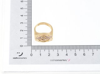 sello oro 18k con piedra con circonita