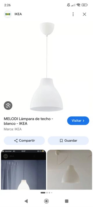 Lámpara de techo MELODI IKEA blanca