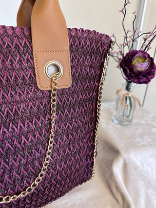 Bolso buganvilla y chocolate