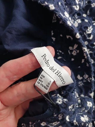 Falda nueva midi Pedro del Hierro floral azul bord