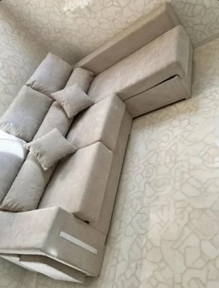 Sofá chaise longue gris/beige