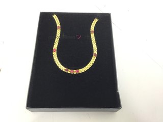 collar oro 18k con rubi 23cm