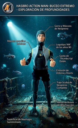 Action Man Buceo Profundidades Hasbro 90s