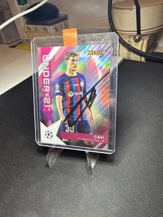 Cromo Gavi firmado Merlin Under 21