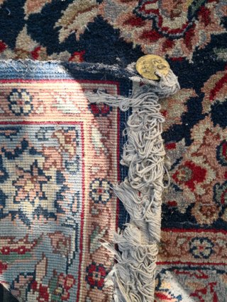 Tappeto Persiano Iraniano Lana Blu Rosso