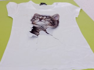 2 Camisetas Gato Estampado Talla M y S